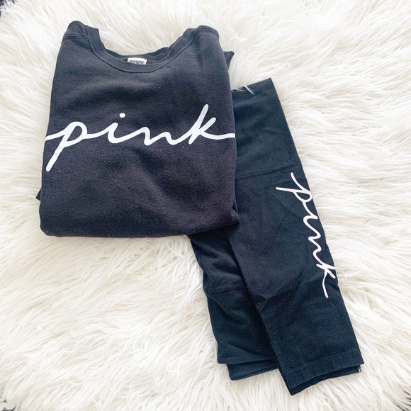 PINK Crew Sweater and Leggings Set - Picture 1 of 3
